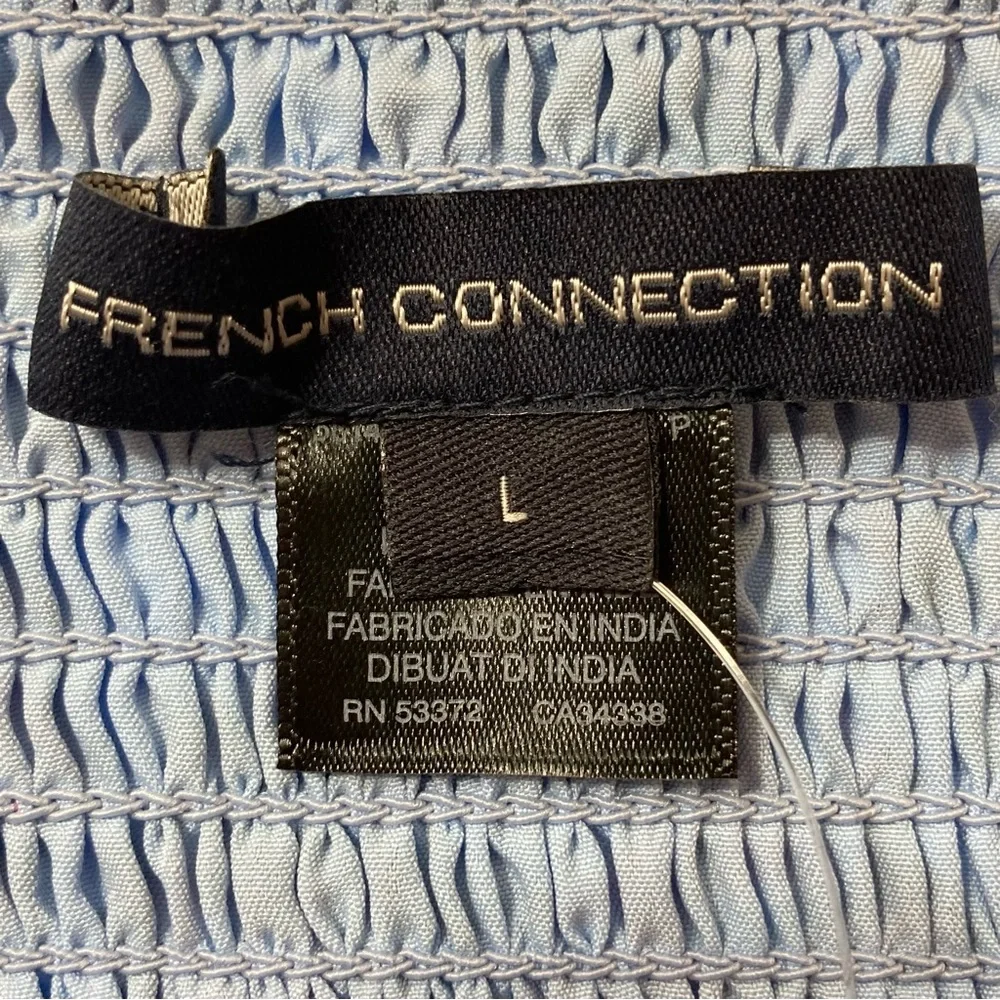 NWT FRENCH CONNECTION Women’s Hallie Peplum Smocked Back Halter Top Size Large - Picture 13 of 16